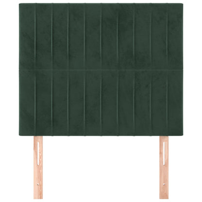Testiera 2 pz Verde scuro 90x5x78/88 cm in Velluto