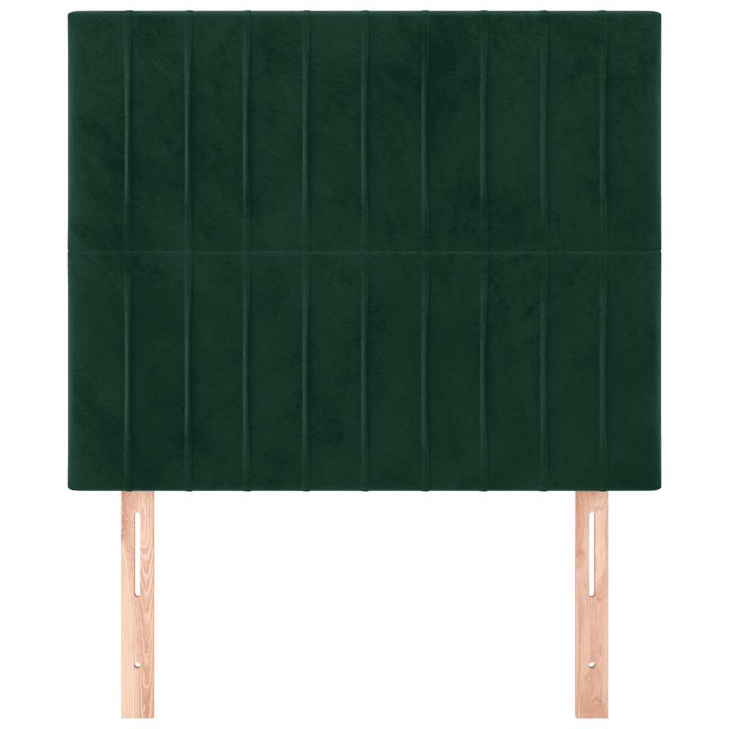 Testiera Verde Scuro 90x5x118/128 cm Velluto