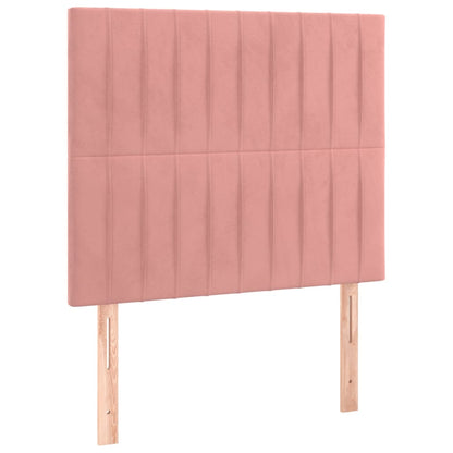 Testiera 2 pz Rosa 90x5x78/88 cm in Velluto