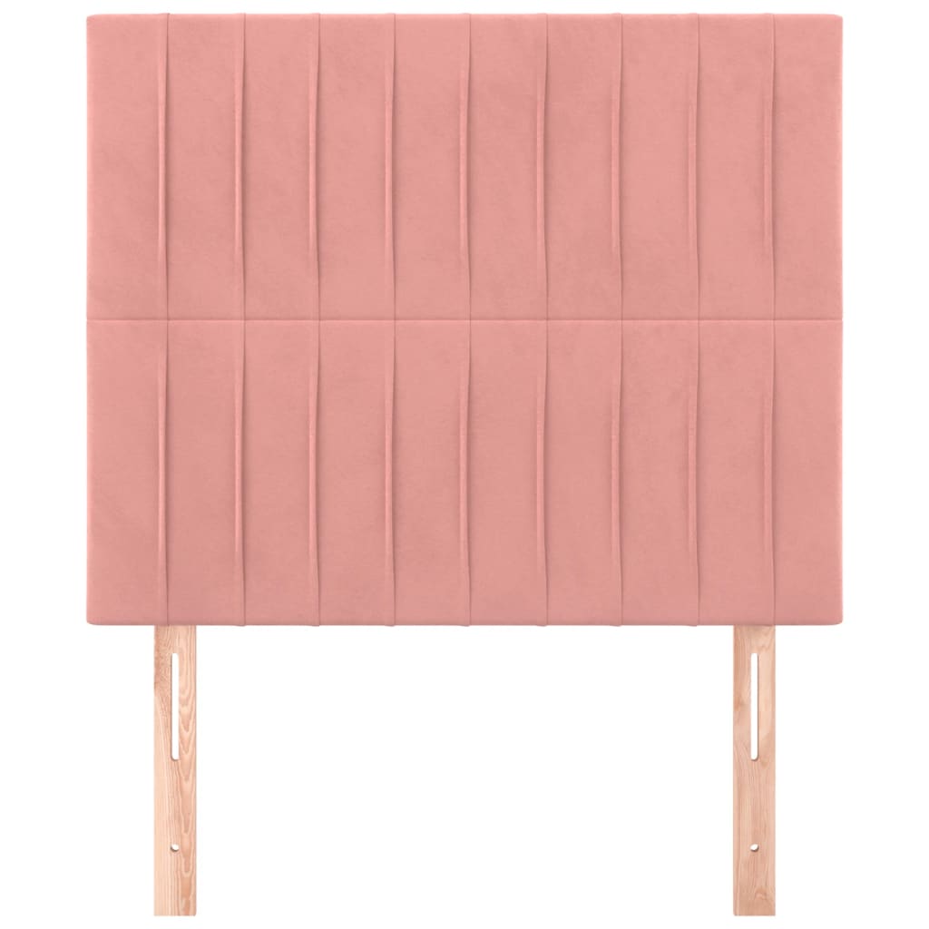 Testiera 2 pz Rosa 90x5x78/88 cm in Velluto
