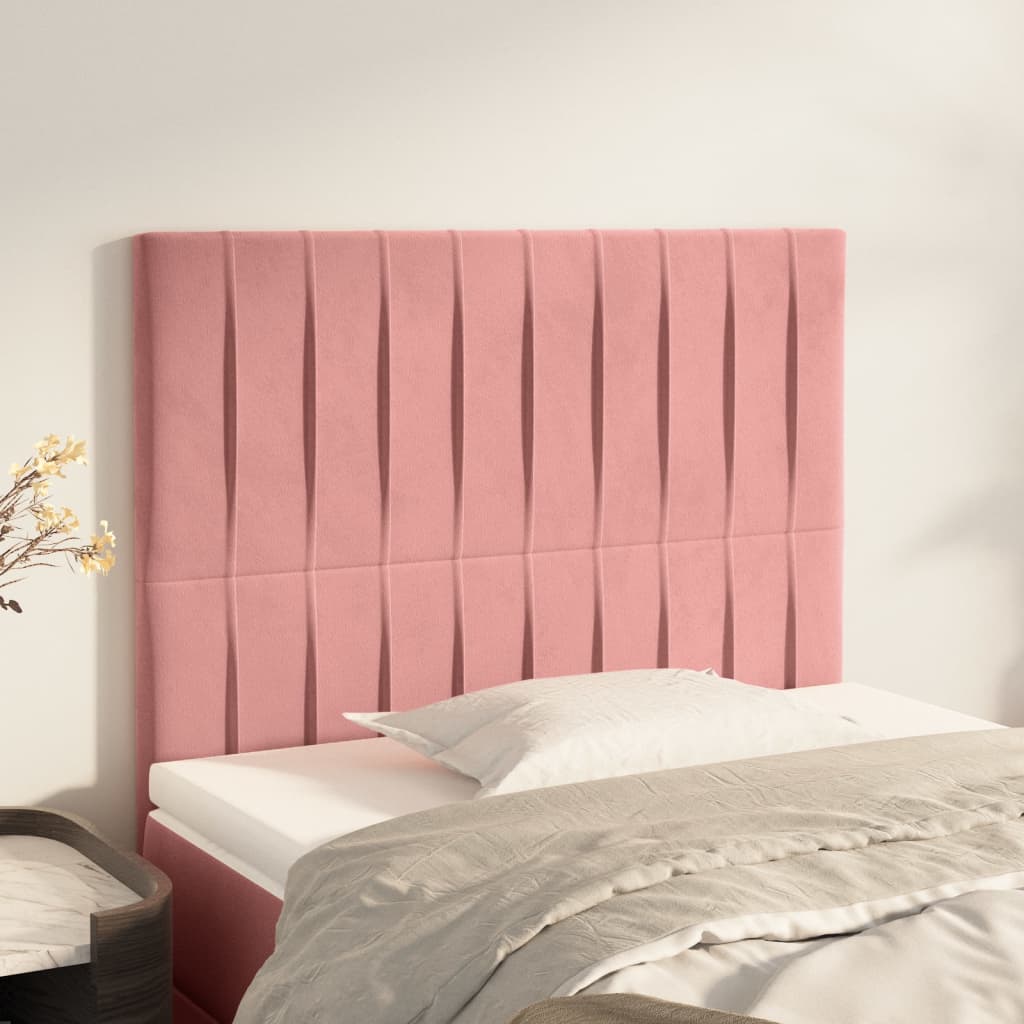 Testiera Rosa 90x5x118/128 cm Velluto