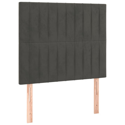 Testiera Grigio Scuro 100x5x118/128 cm Velluto