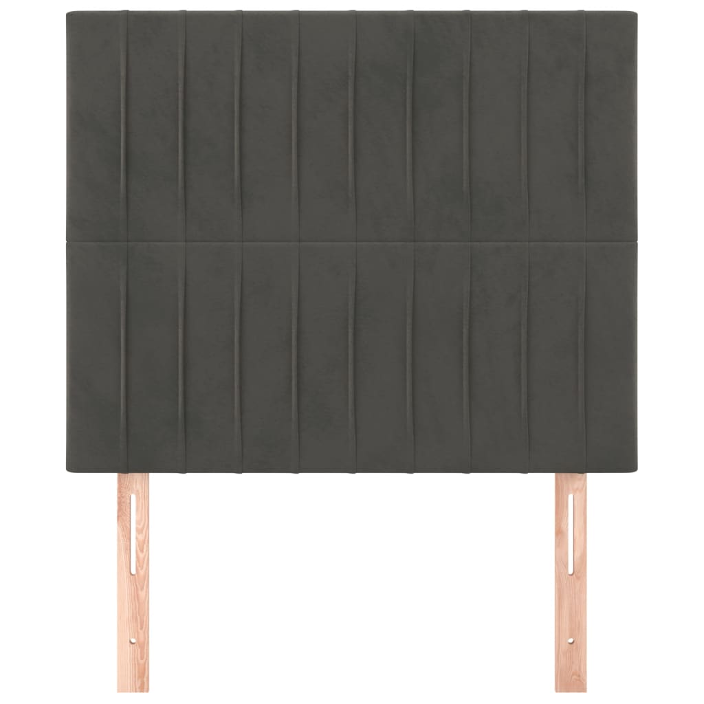 Testiera Grigio Scuro 100x5x118/128 cm Velluto