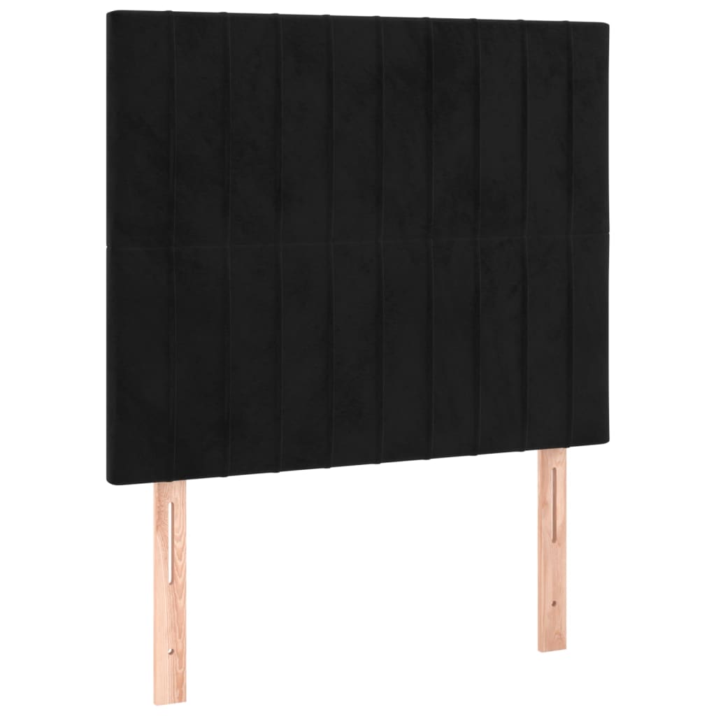 Testiere 2 pz Nere 100x5x78/88 cm in Velluto