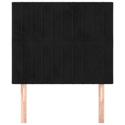 Testiere 2 pz Nere 100x5x78/88 cm in Velluto