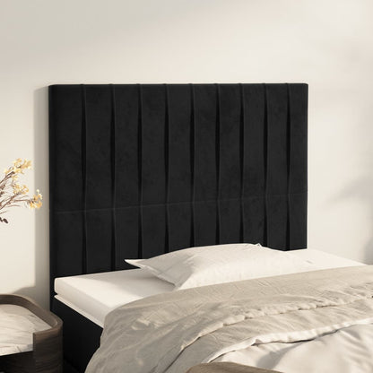 Testiera Nera 100x5x118/128 cm Velluto