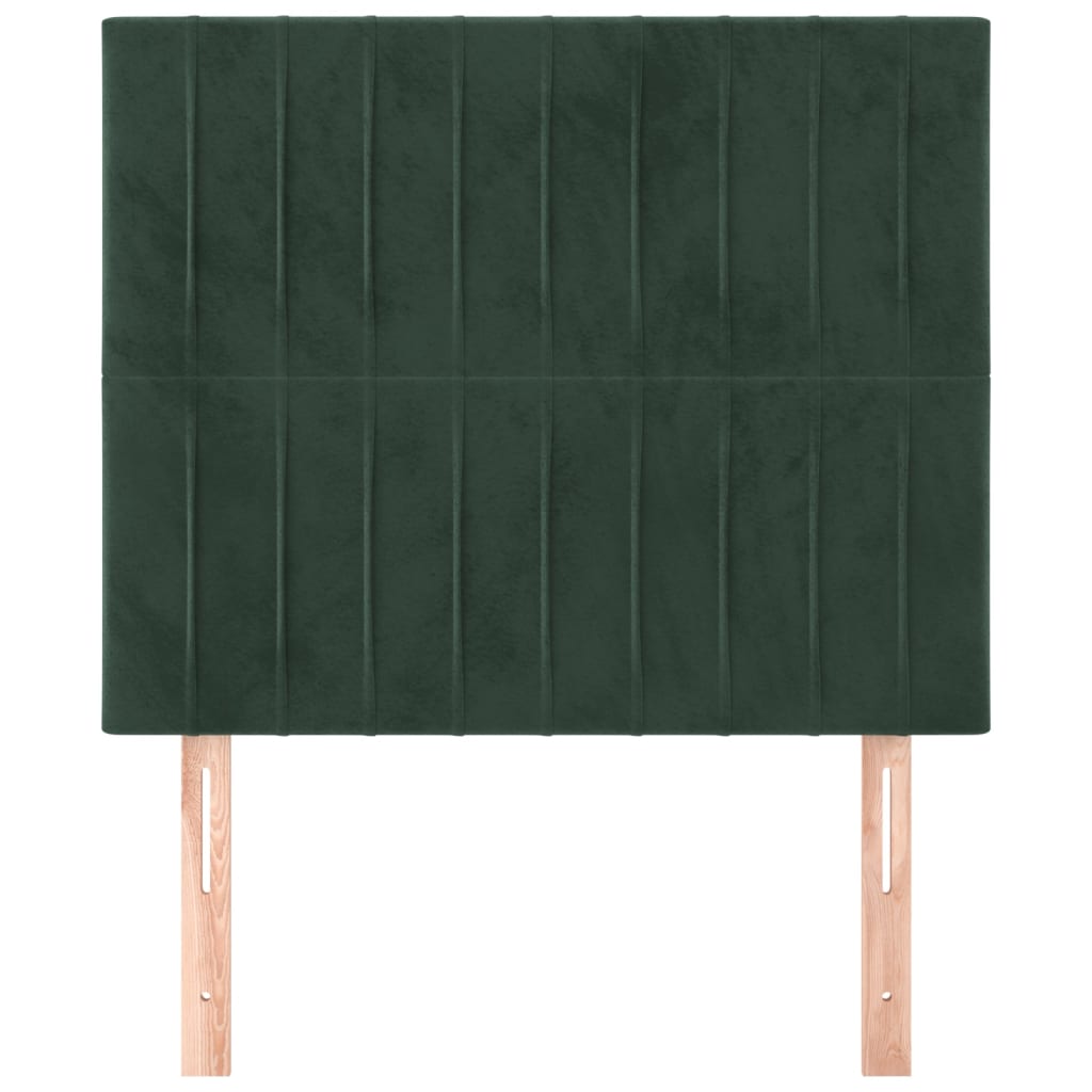 Testiere 2 pz Verde Scuro 100x5x78/88 cm in Velluto
