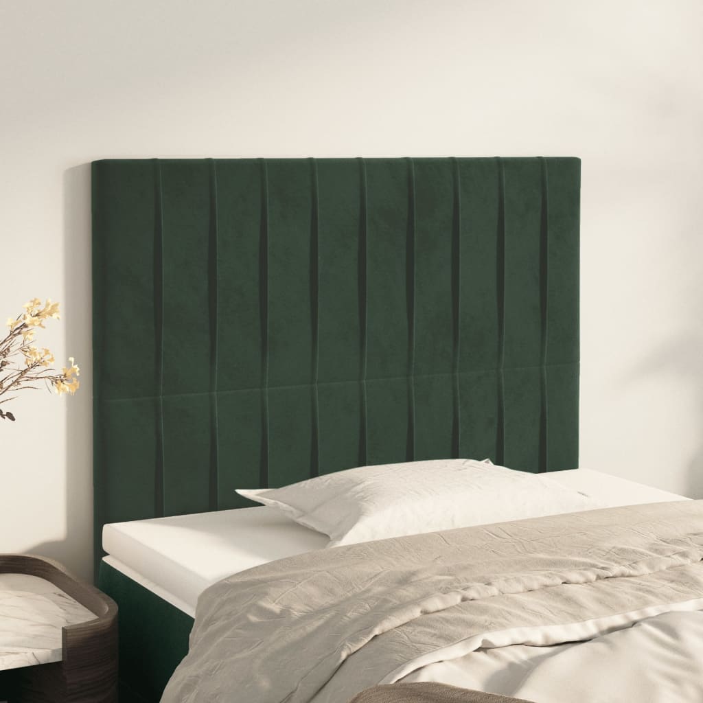 Testiere 2 pz Verde Scuro 100x5x78/88 cm in Velluto