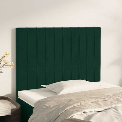 Testiera Verde Scuro 100x5x118/128 cm Velluto