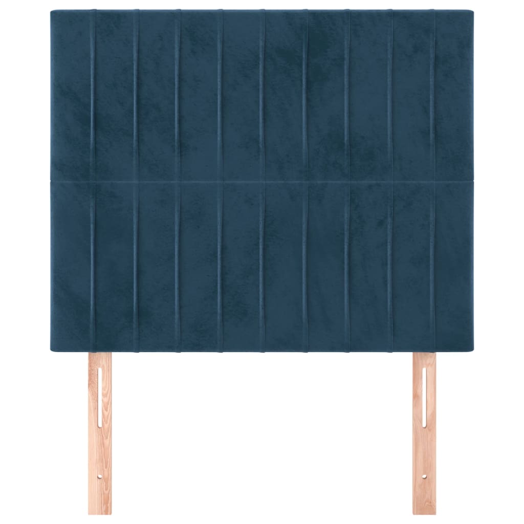 Testiere 2 pz Blu Scuro 100x5x78/88 cm in Velluto
