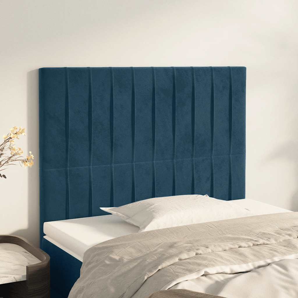 Testiera Blu Scuro 100x5x118/128 cm Velluto