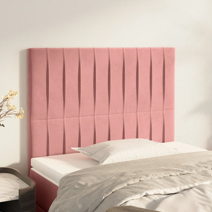 Testiera Rosa 100x5x118/128 cm Velluto