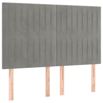Testiere 4 pz Grigio Chiaro 72x5x78/88 cm in Velluto