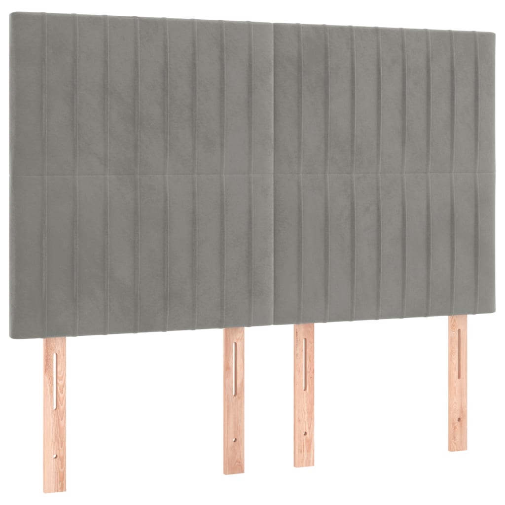 Testiera Grigio Chiaro 144x5x118/128 cm Velluto