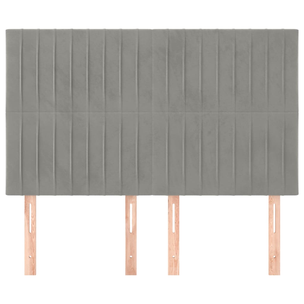 Testiere 4 pz Grigio Chiaro 72x5x78/88 cm in Velluto