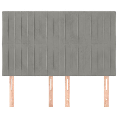 Testiera Grigio Chiaro 144x5x118/128 cm Velluto