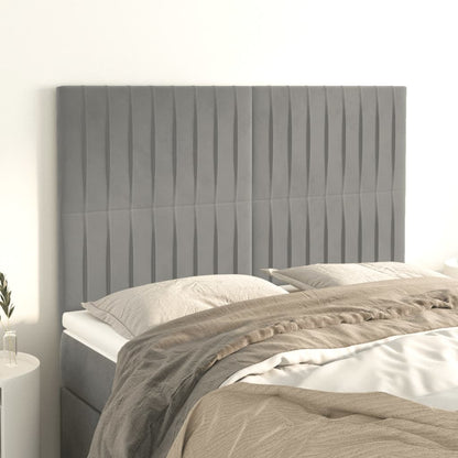 Testiera Grigio Chiaro 144x5x118/128 cm Velluto