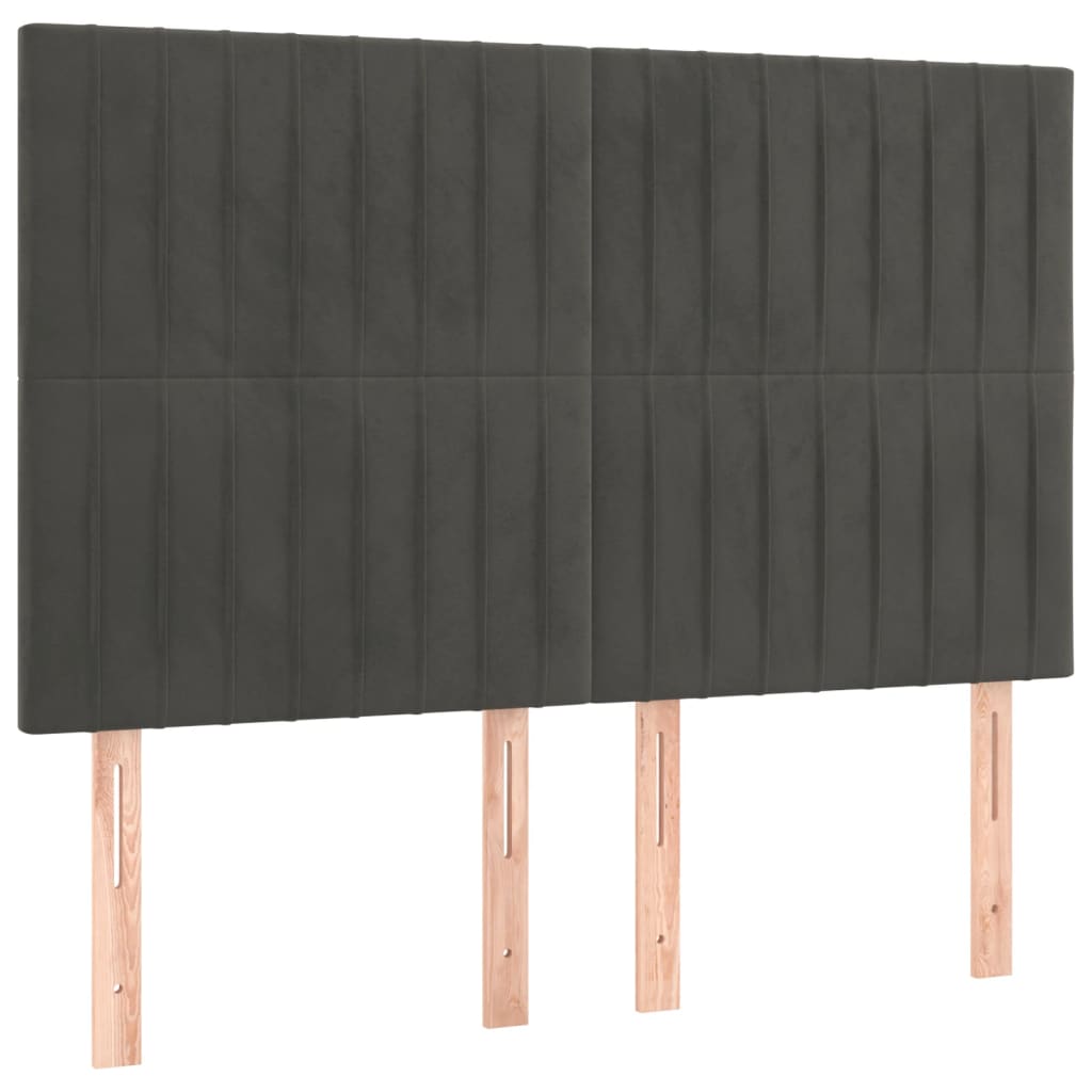 Testiera Grigio Scuro 144x5x118/128 cm Velluto