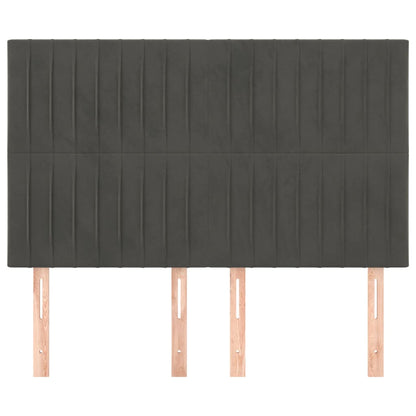 Testiera Grigio Scuro 144x5x118/128 cm Velluto