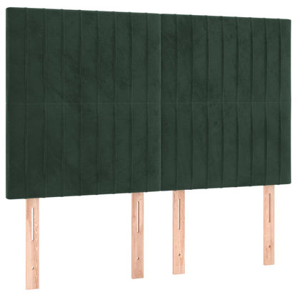 Testiere 4 pz Verde Scuro 72x5x78/88 cm in Velluto