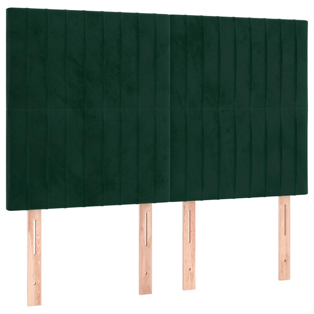Testiera Verde Scuro 144x5x118/128 cm Velluto