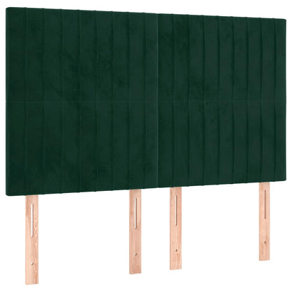 Testiera Verde Scuro 144x5x118/128 cm Velluto