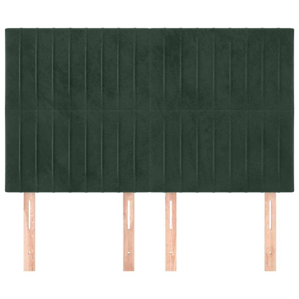 Testiere 4 pz Verde Scuro 72x5x78/88 cm in Velluto