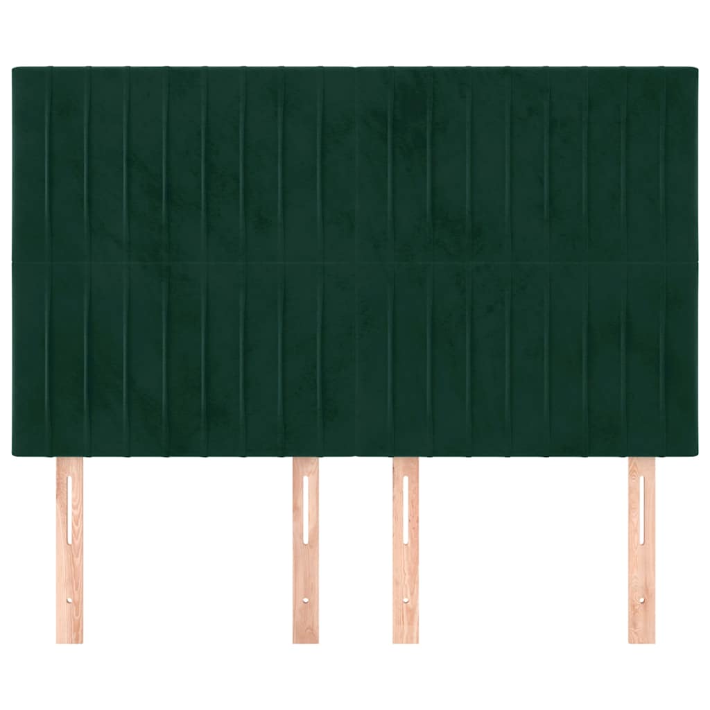 Testiera Verde Scuro 144x5x118/128 cm Velluto