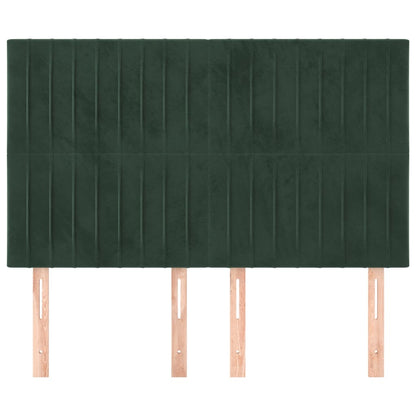 Testiere 4 pz Verde Scuro 72x5x78/88 cm in Velluto