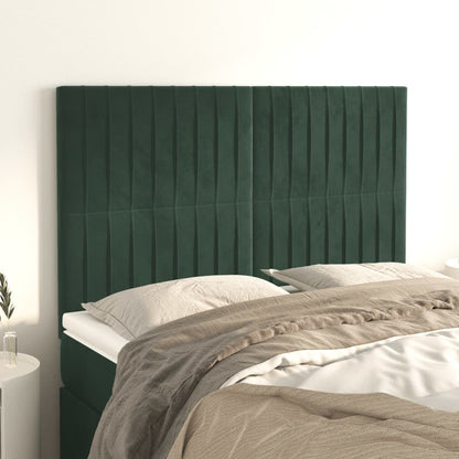 Testiere 4 pz Verde Scuro 72x5x78/88 cm in Velluto