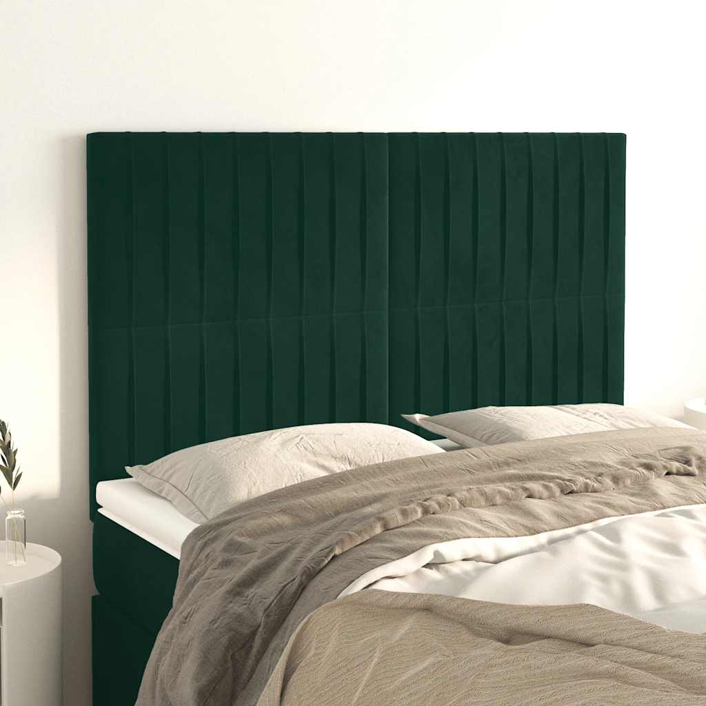 Testiera Verde Scuro 144x5x118/128 cm Velluto
