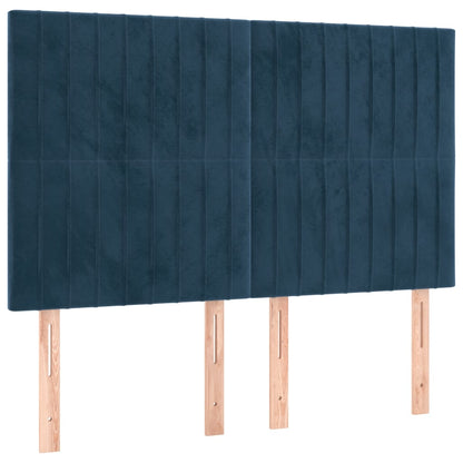 Testiere 4 pz Blu Scuro 72x5x78/88 cm in Velluto