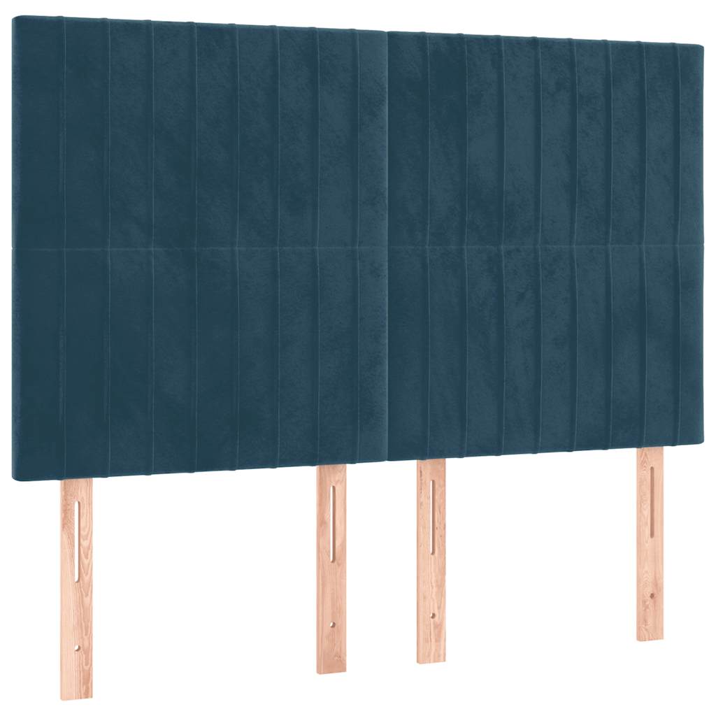 Testiera Blu Scuro 144x5x118/128 cm Velluto