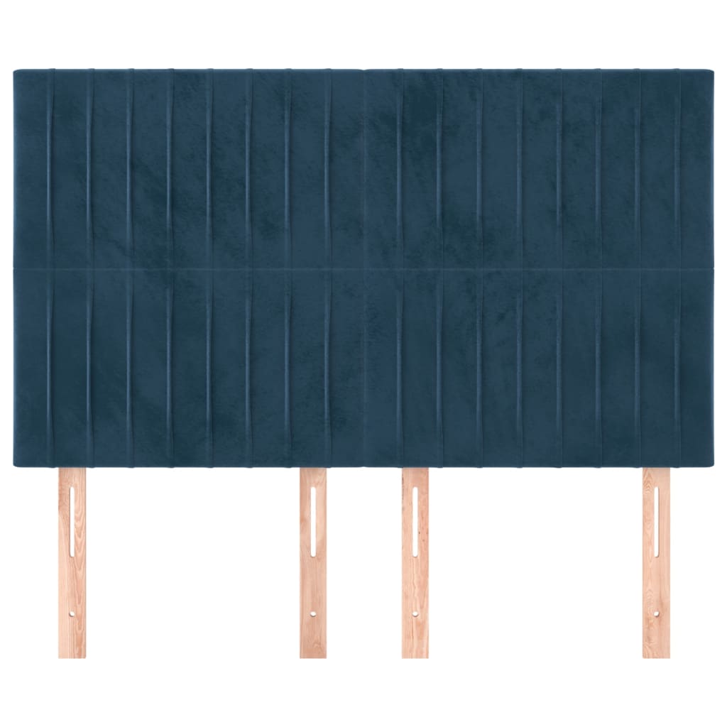 Testiere 4 pz Blu Scuro 72x5x78/88 cm in Velluto