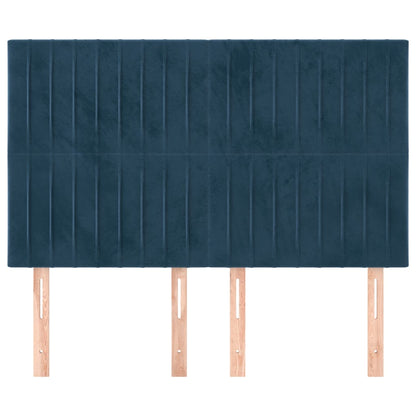 Testiere 4 pz Blu Scuro 72x5x78/88 cm in Velluto