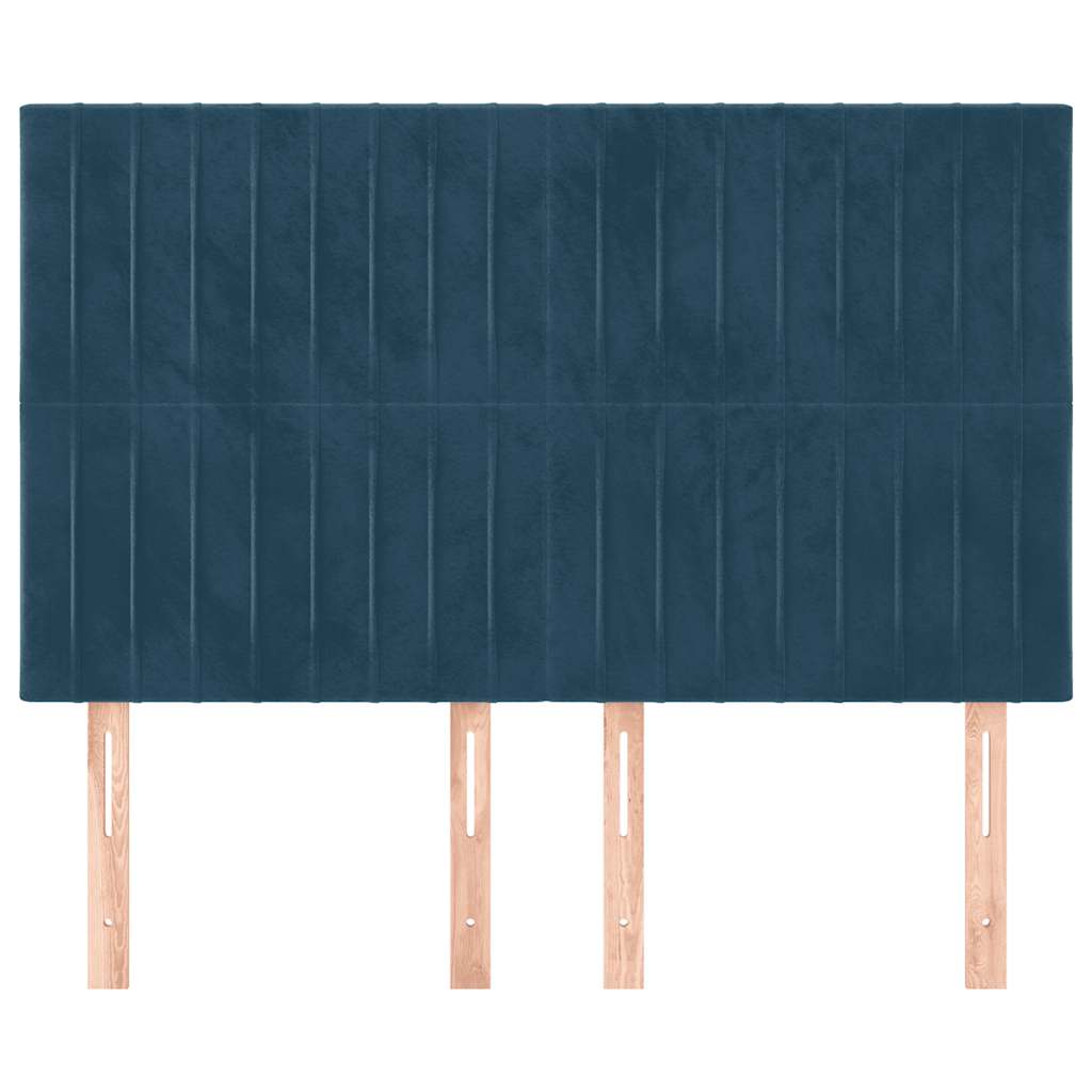 Testiera Blu Scuro 144x5x118/128 cm Velluto