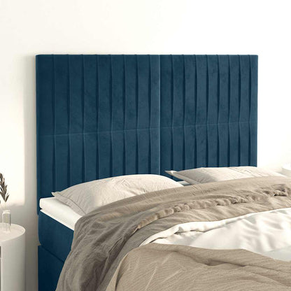 Testiera Blu Scuro 144x5x118/128 cm Velluto