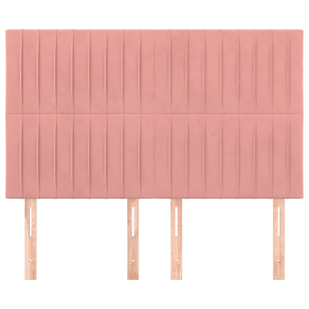 Testiera Rosa 144x5x118/128 cm Velluto