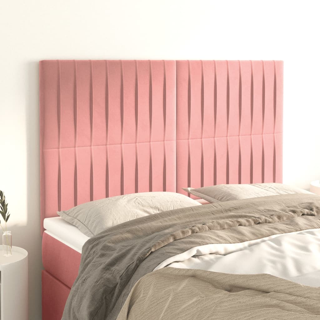 Testiere 4 pz Rosa 72x5x78/88 cm in Velluto
