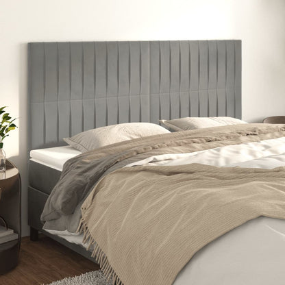 Testiera Grigio Chiaro 160x5x118/128 cm Velluto