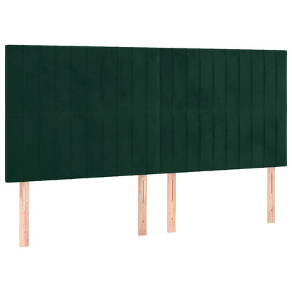 Testiera Verde Scuro 160x5x118/128 cm Velluto