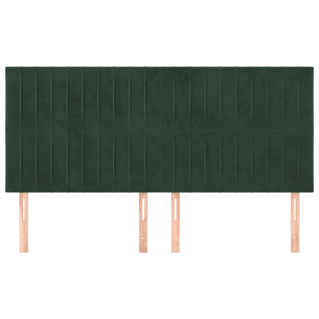 Testiera 4 pz Verde Scuro 80x5x78/88 cm in Velluto