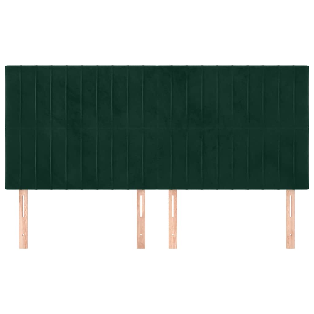 Testiera Verde Scuro 160x5x118/128 cm Velluto