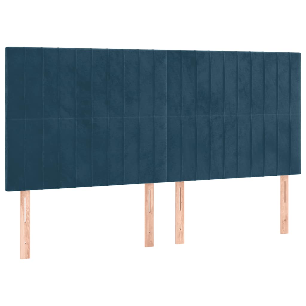 Testiera Blu Scuro 160x5x118/128 cm Velluto