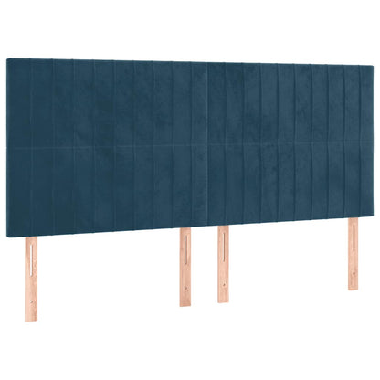 Testiera Blu Scuro 160x5x118/128 cm Velluto
