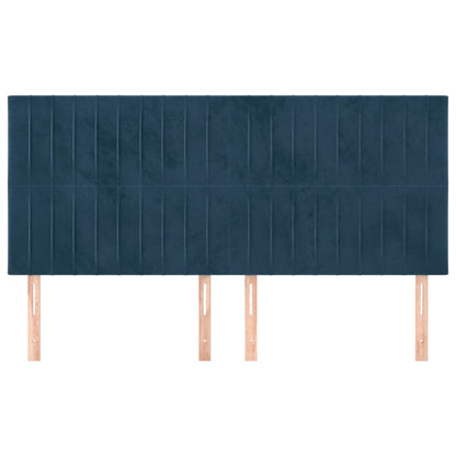 Testiera 4 pz Blu Scuro 80x5x78/88 cm in Velluto