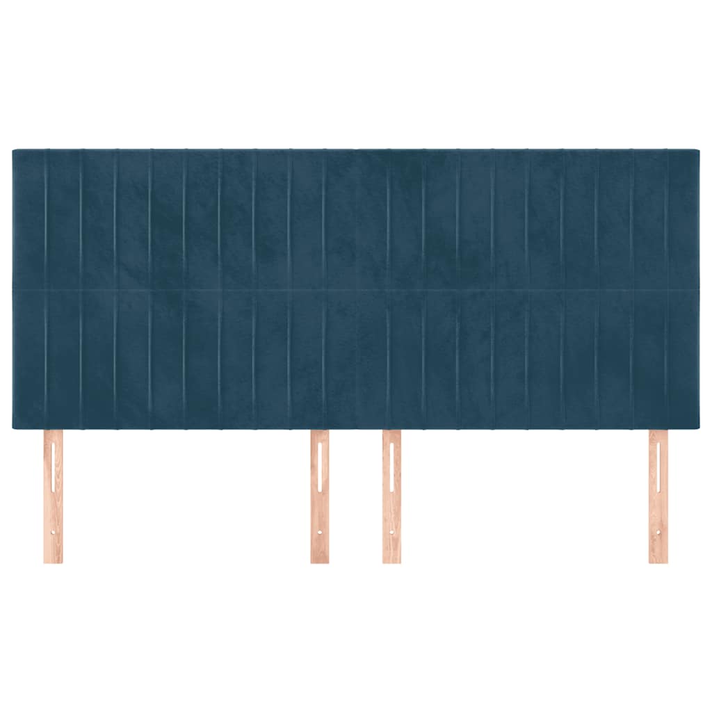 Testiera Blu Scuro 160x5x118/128 cm Velluto