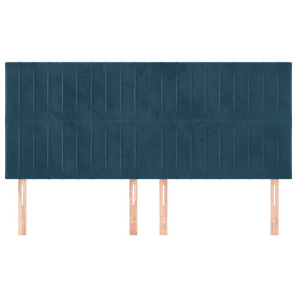 Testiera Blu Scuro 160x5x118/128 cm Velluto