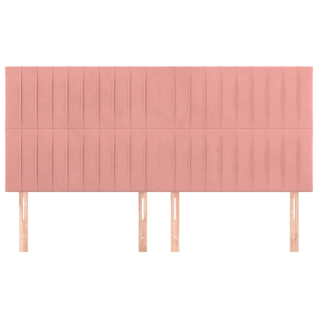 Testiera Rosa 160x5x118/128 cm Velluto