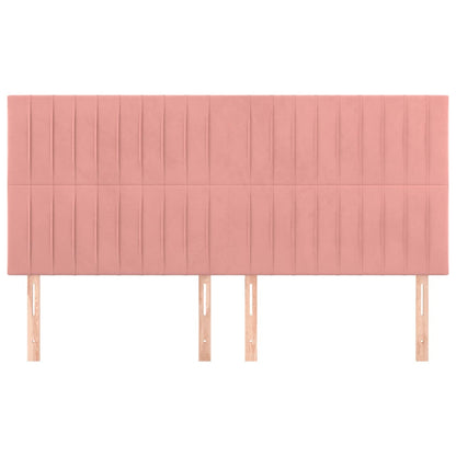 Testiera Rosa 160x5x118/128 cm Velluto